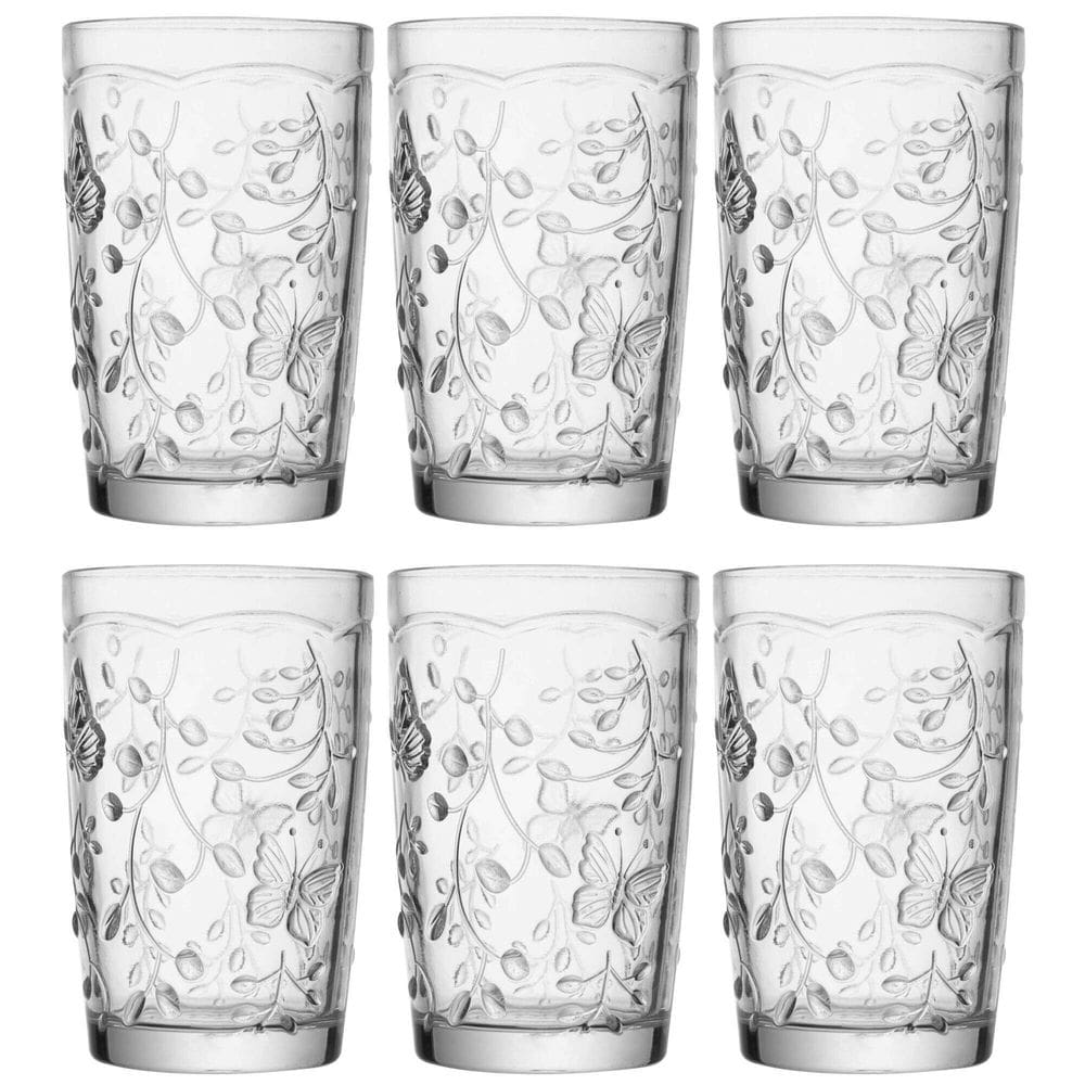 Conjunto de 6 Copos de Cristal Ecológico New Butterfly 330ml - Lyor