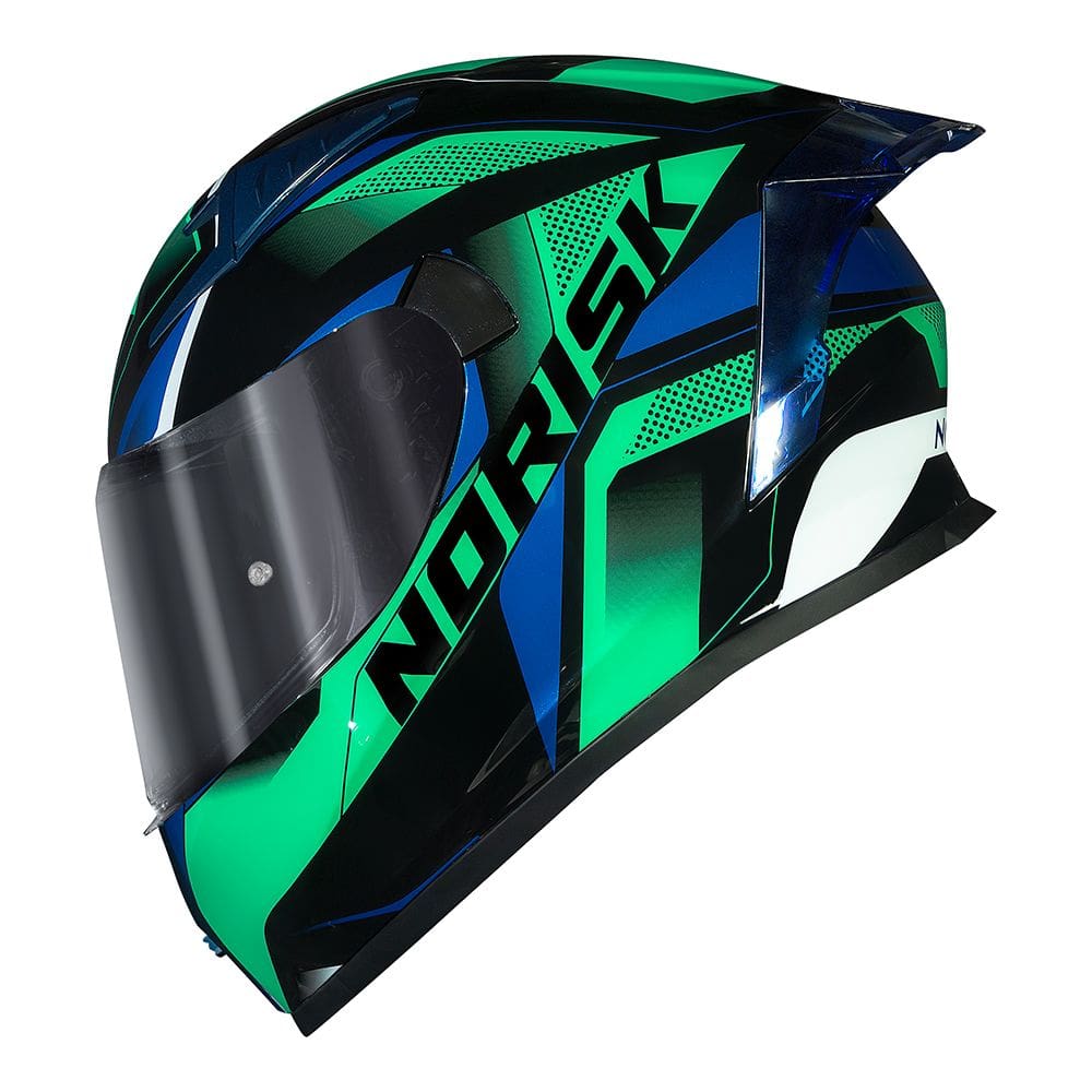 Capacete Norisk Flow Pulse Verde e Azul