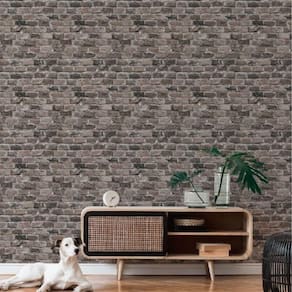 Papel De Parede Famous Garden Tijolo Cinza 388143