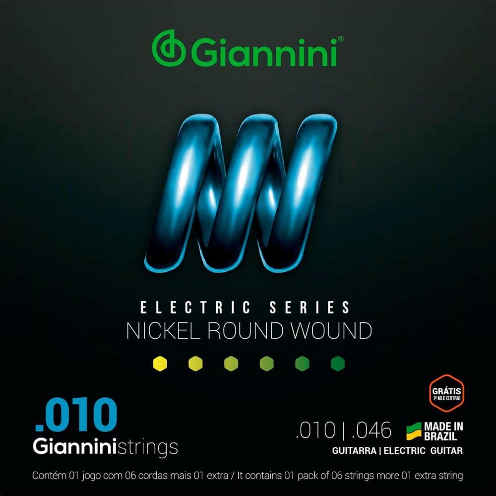 Encordoamento Corda Guitarra Giannini Nickel Round Wound 010