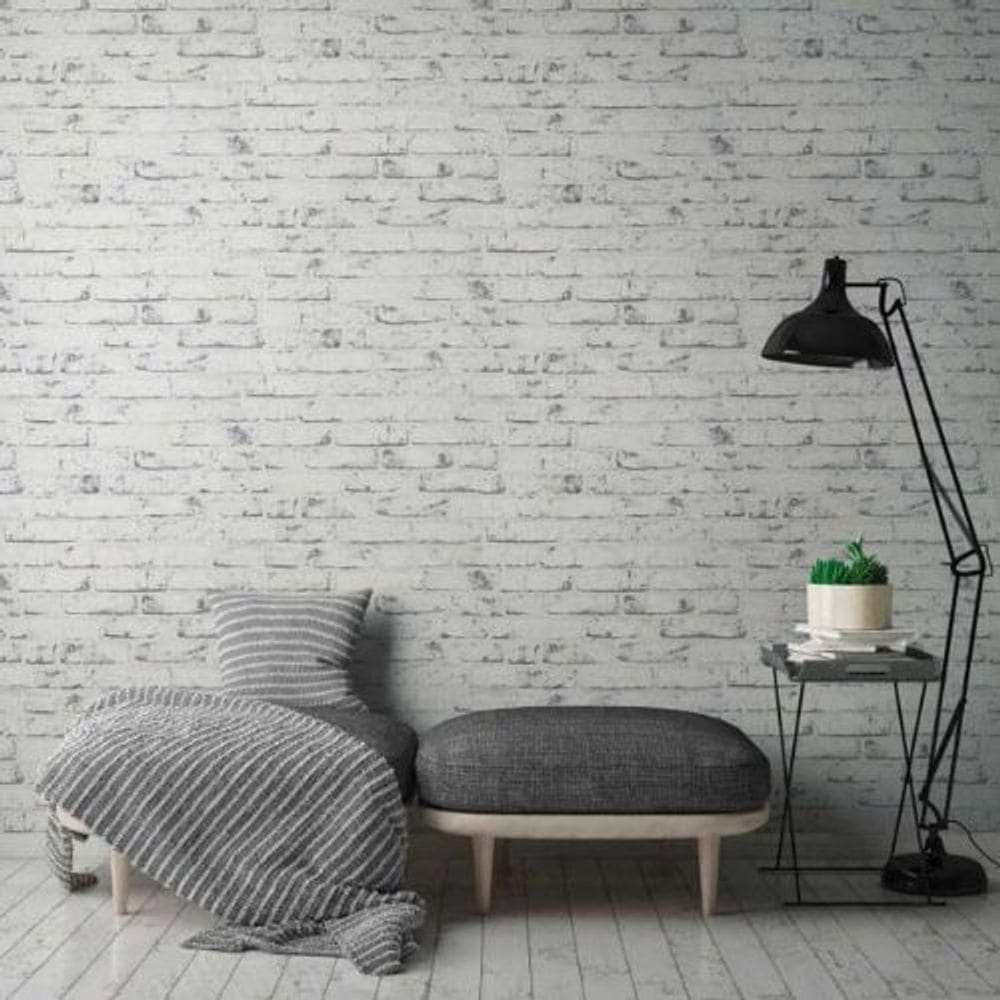 Papel De Parede Attractive 2 Tijolo Branco 907837