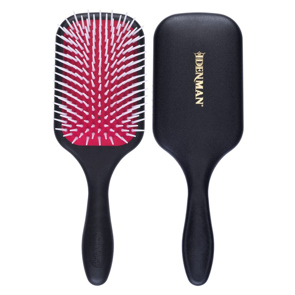 Escova de cabelo Denman Power Paddle D38 para desembaraçar vermelho e preto