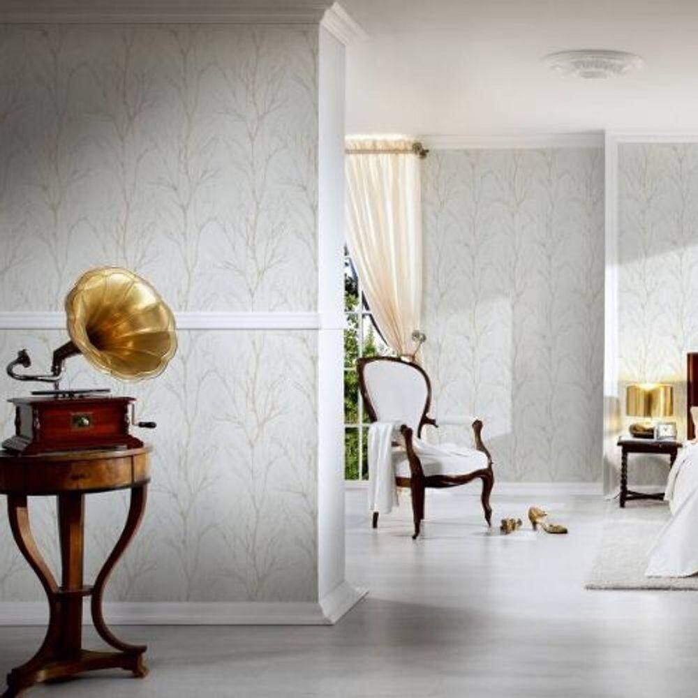 Papel De Parede Attractive 2 Folhagem Branco 372603