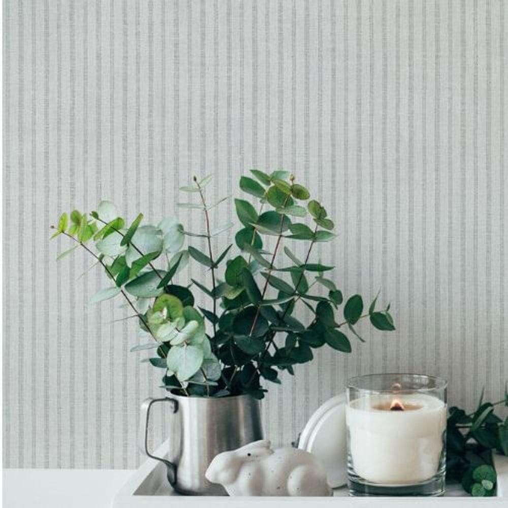 Papel De Parede Famous Garden Listrado Cinza 390763