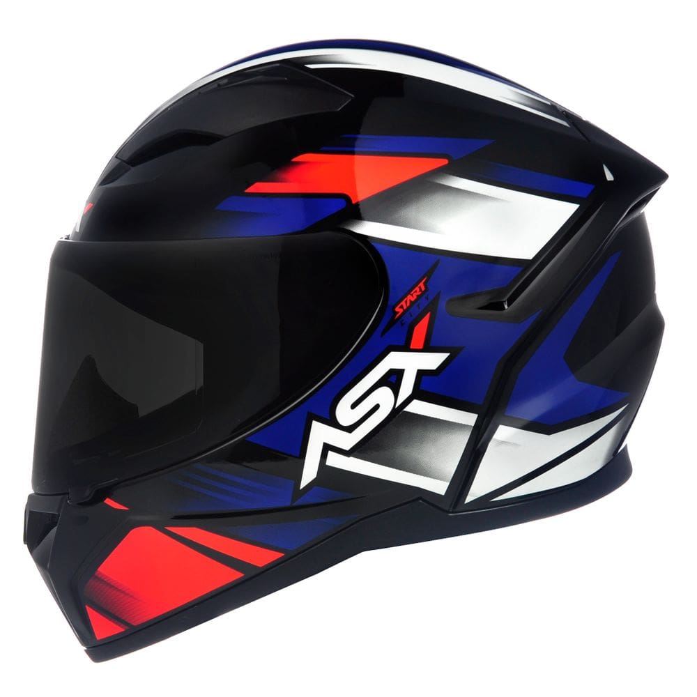 Capacete ASX City Start Preto Vermelho e Azul