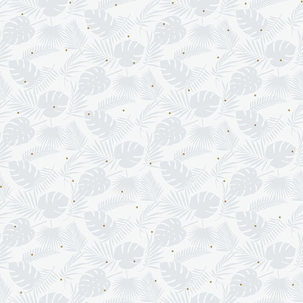 Papel De Parede Fofura Baby Folhagem Azul Claro Ff4030