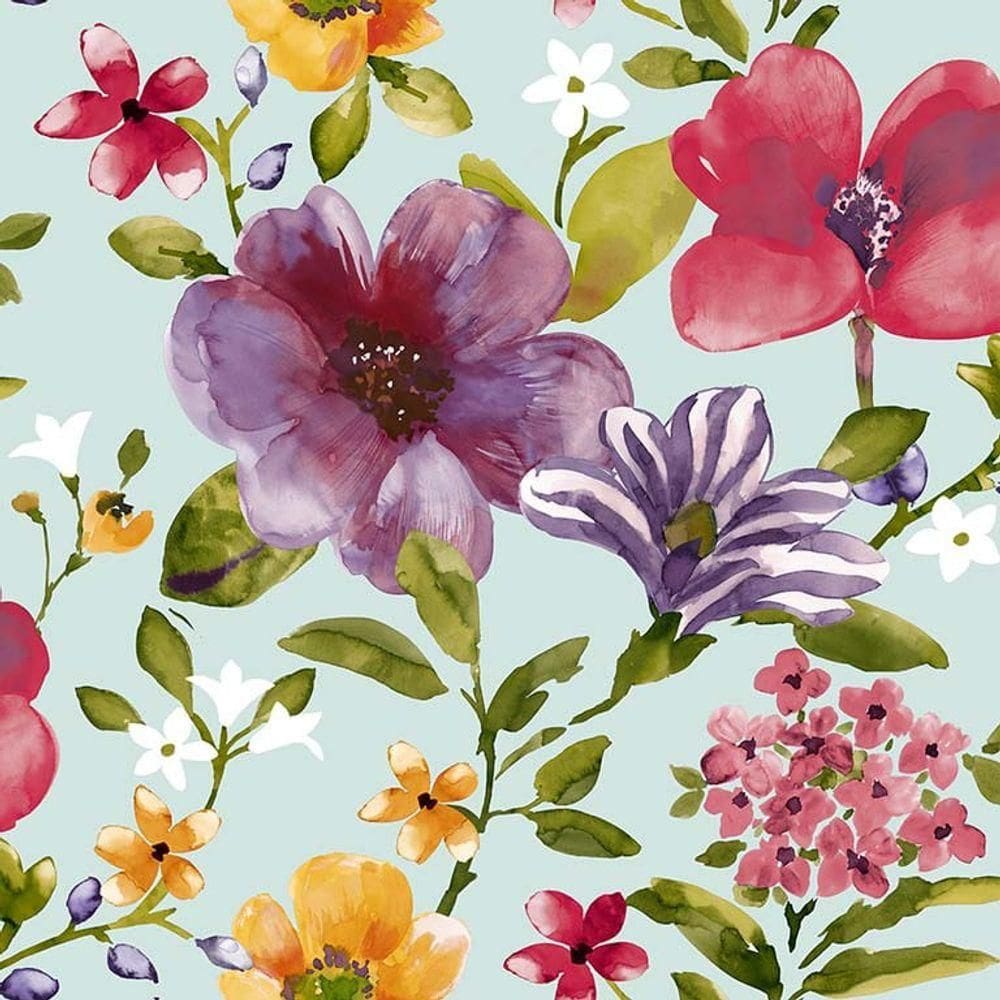 Papel De Parede Poppi Florido Pz18924 Tam. 4m² Papel De Parede Poppi Florido Pz18924