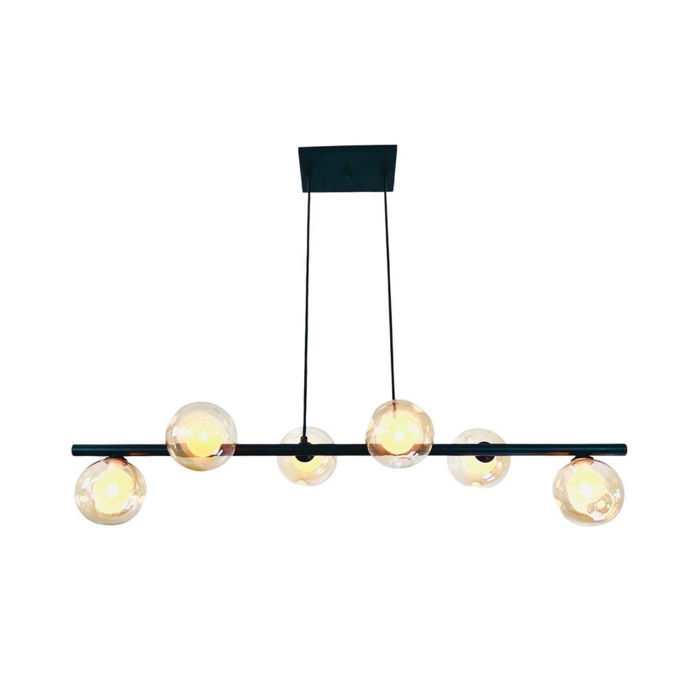 Luminária Lustre Pendente Jabuticaba 6 globos sala de jantar