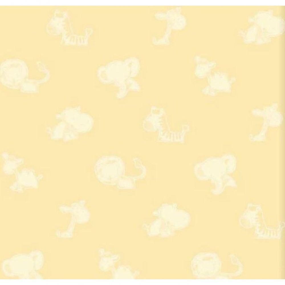 Papel De Parede Safari Friends Infantil Amarelo Sf6221