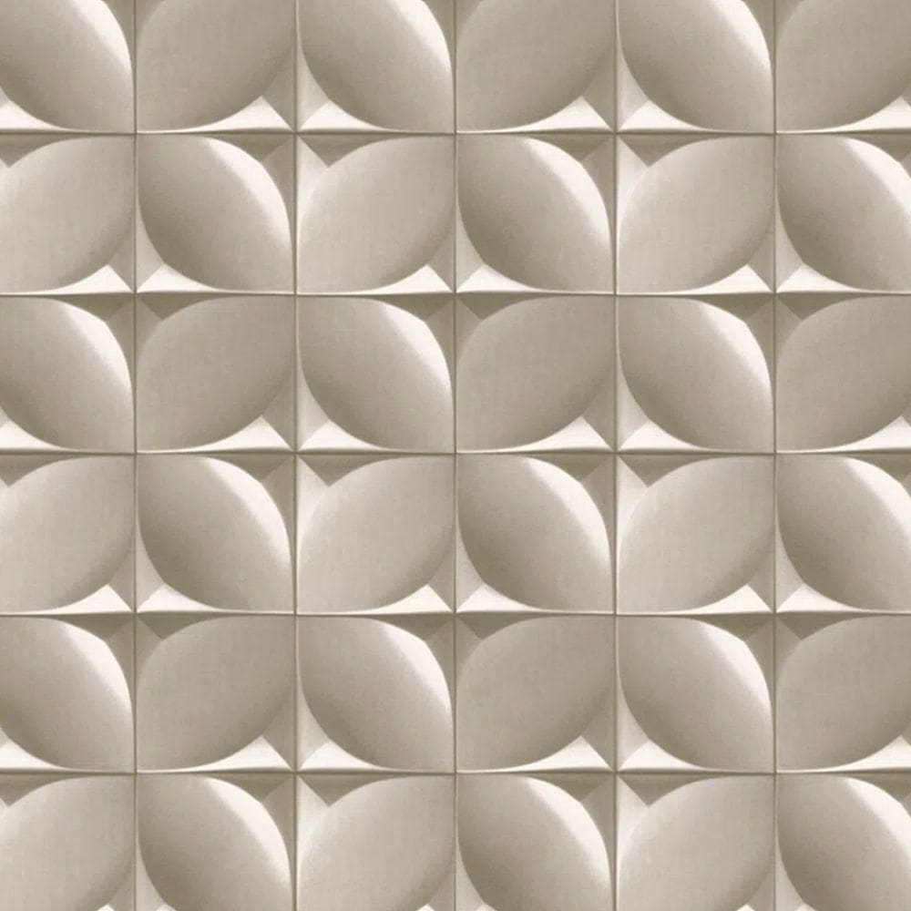 Papel De Parede Essencial Geométrico Bege E Cinza Ess1013