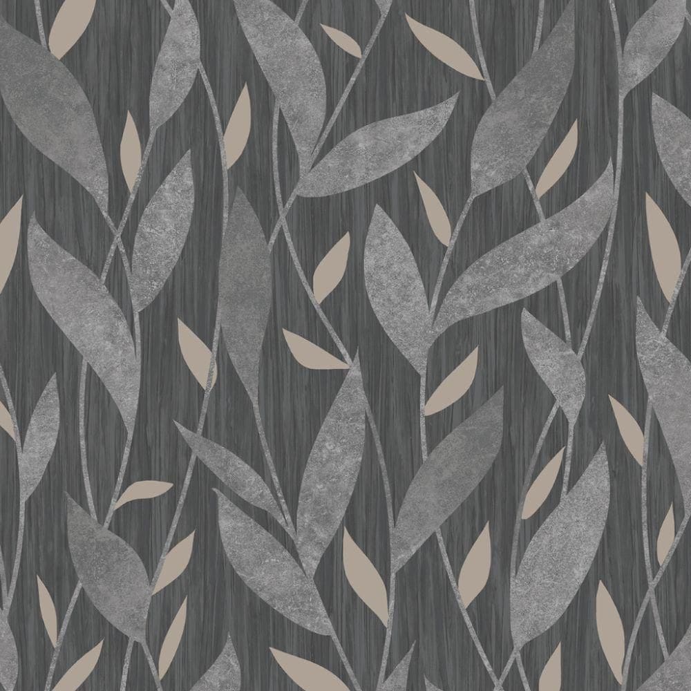 Papel De Parede Lille Folhagem Cinza 56719