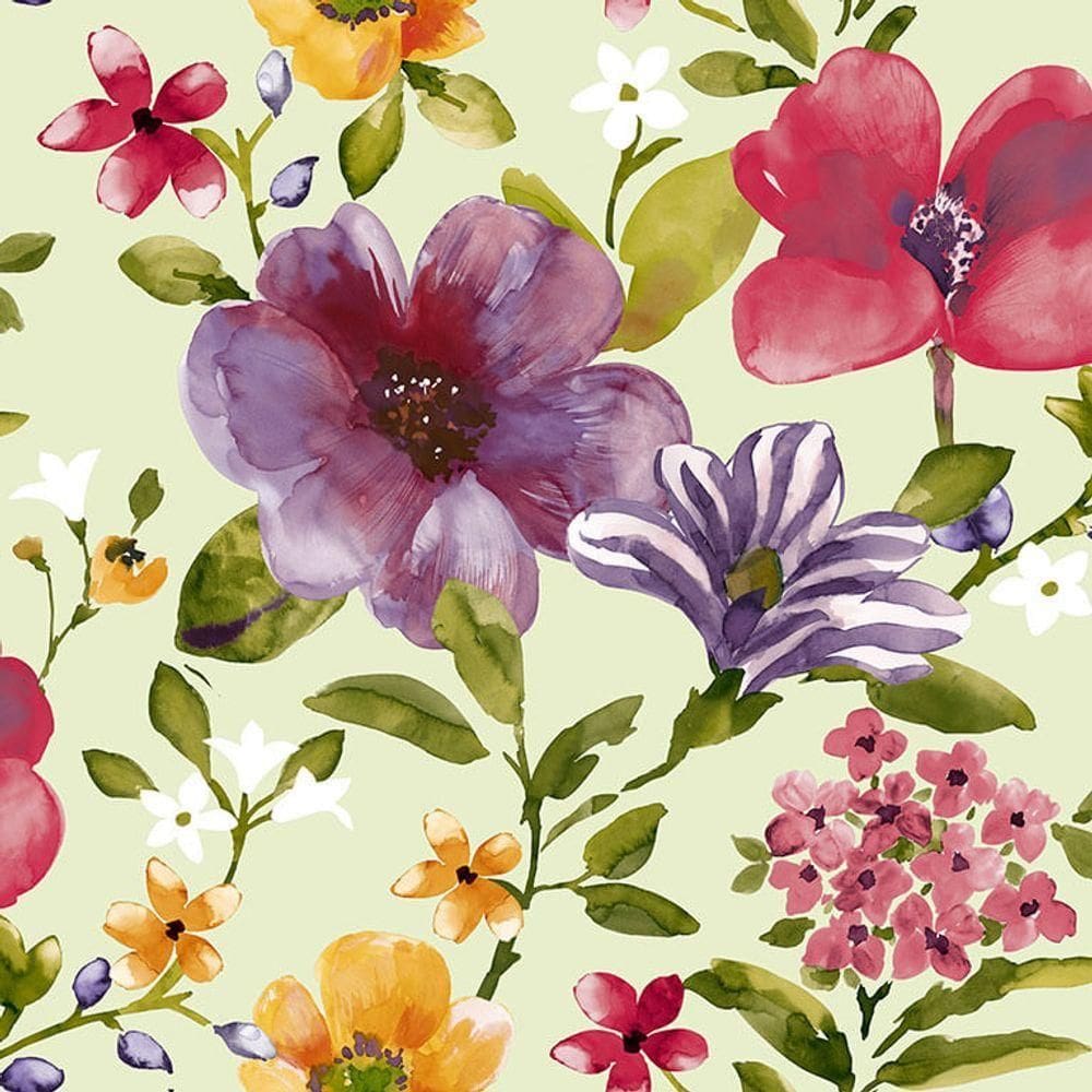 Papel De Parede Poppi Florido Pz18923 Tam. 4m² Papel De Parede Poppi Florido Pz18923