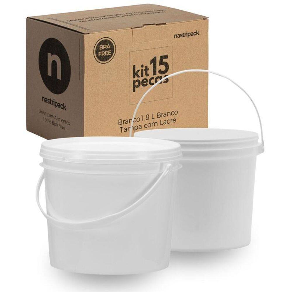 Balde 1.8 Litros Para Colocar Pretinho 15 Pçs