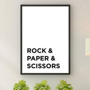 Quadro Decorativo Rock Paper E Scissors 24X18Cm - Com Vidro
