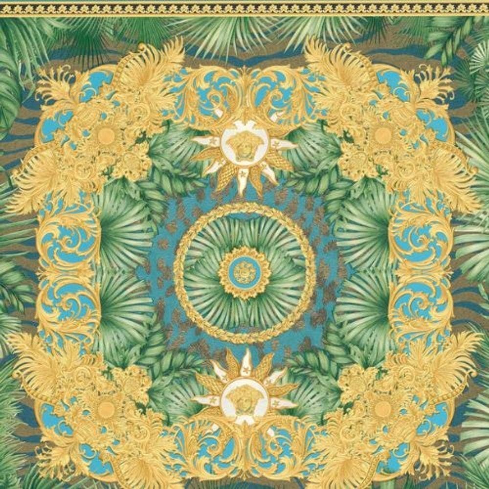 Papel De Parede Versace V Arabesco Colorido 387032