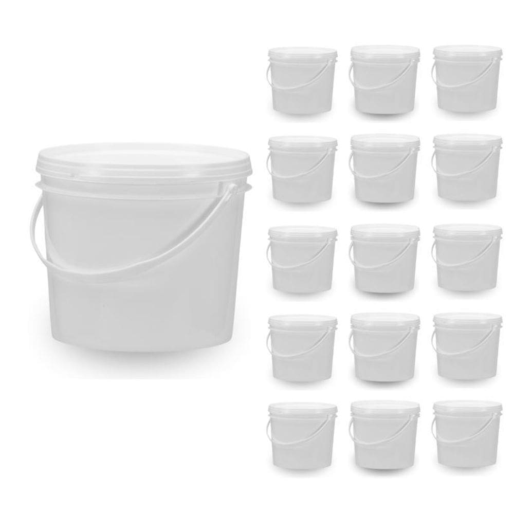 Balde Para Tinta Acrílica 1.8L Branco 15 Pçs