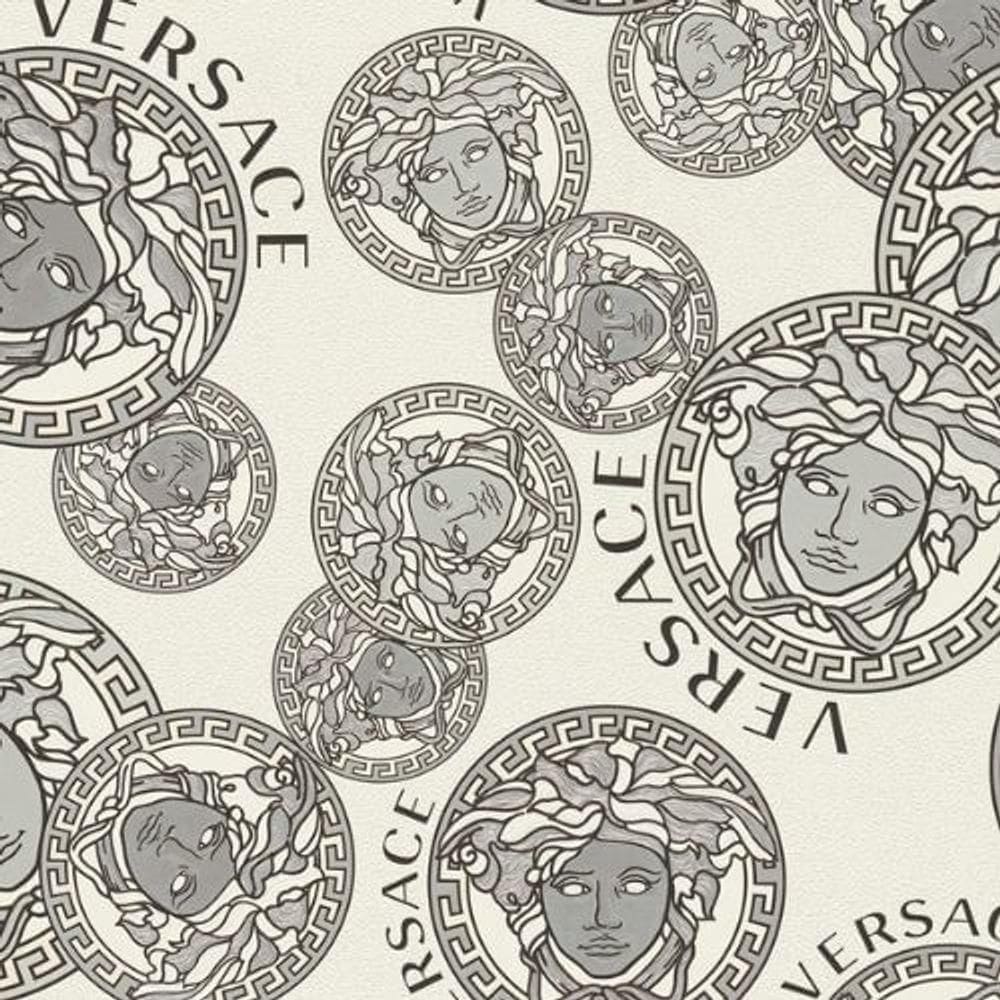 Papel De Parede Versace V Moderno Cinza 386102