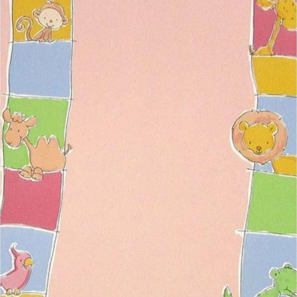 Papel De Parede Safari Friends Infantil Colorido Sf6209