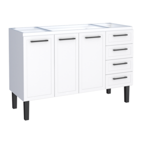 Gabinete Armario Cozinha Juno 1.50 Mt -3 Portas  4 Gavetas - 100% Aço -Cozimax - BRANCO