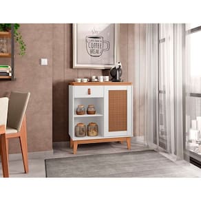 Aparador Café Rubi Branco/Noce - Casa D Móveis