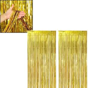 Cortina Metalizada Franja Para Decoração Festa 1M-1550 Yoss