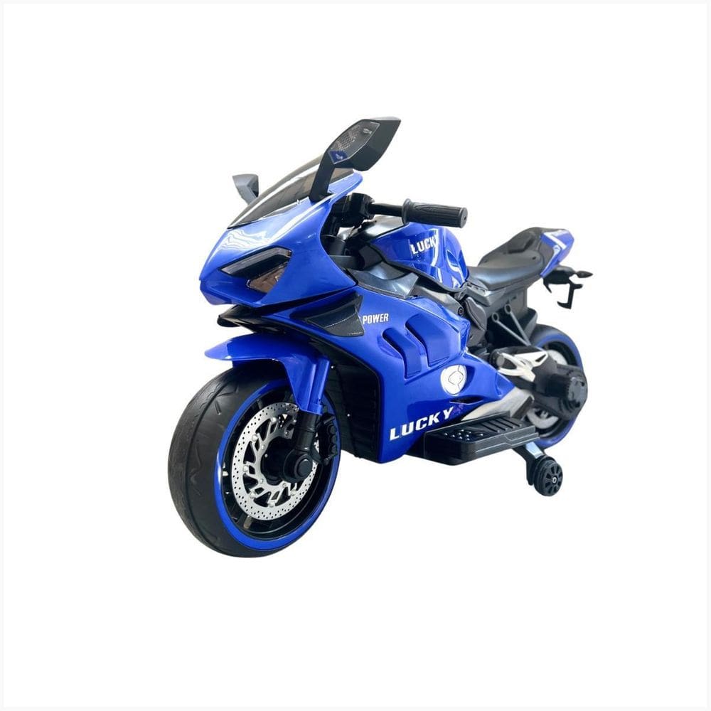 Moto Elétrica Infantil 12V Azul Bike Esportiva Potente Rádio