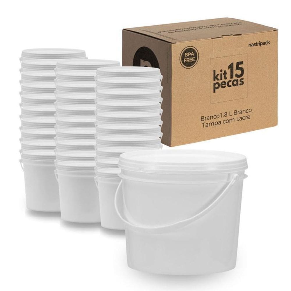 Balde Para Colocar Pretinho 1.8 Litros 15 Pçs