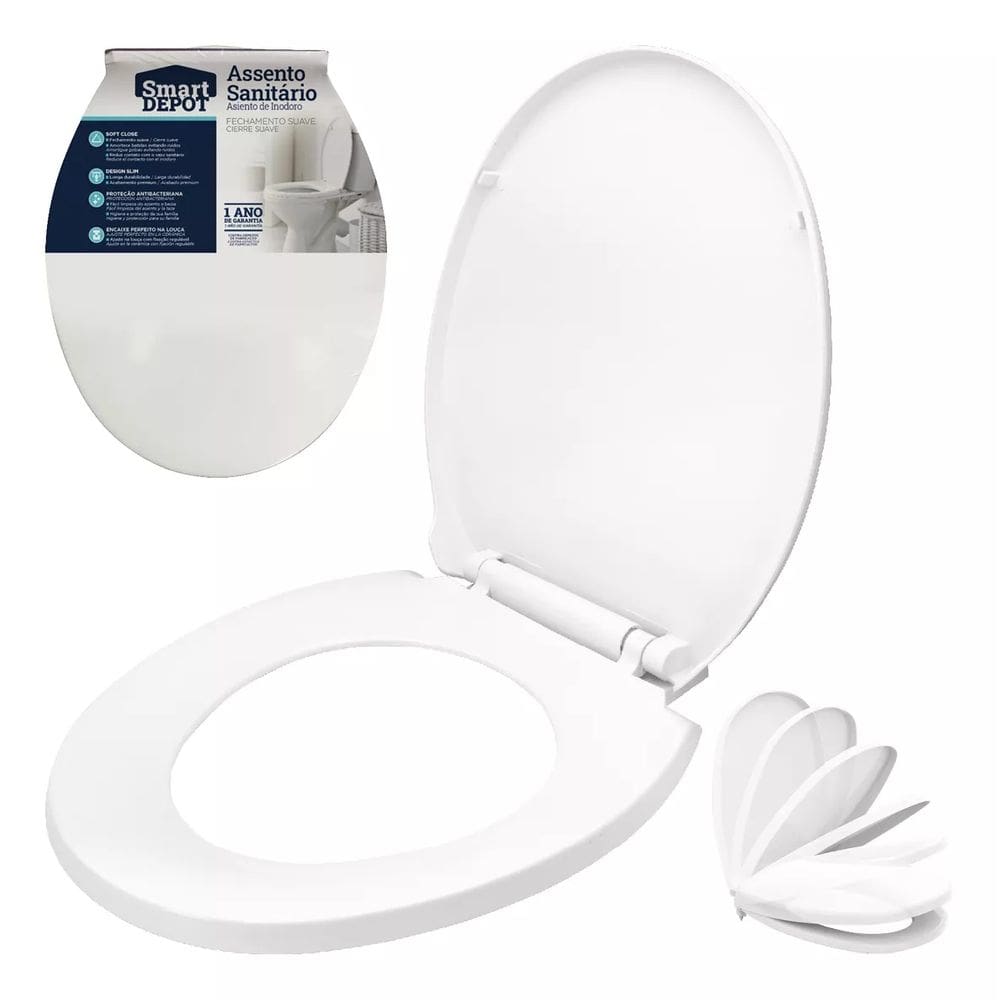 Assento Sanitario Banheiro Tampa Privada Oval Universal Com Amortecedor