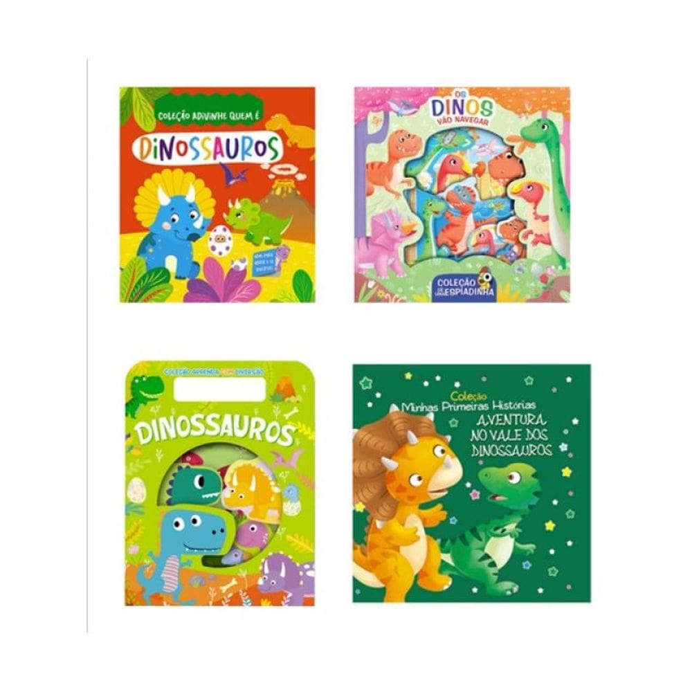 Coleção Infantil Dinossauros - Kit Com 4 Livrinhos