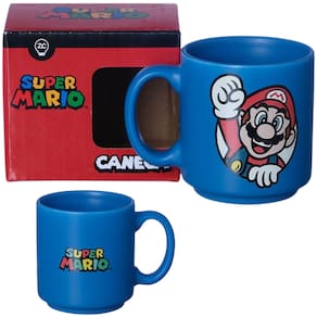 Mini Caneca Super Mario Café Expresso Empilhável Cerâmica 100ML Oficial Nintendo