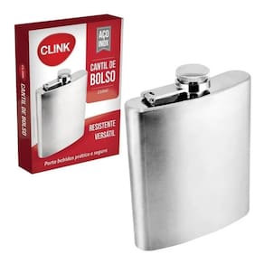 Cantil De Bolso Em Aço Inox 210Ml - Clink