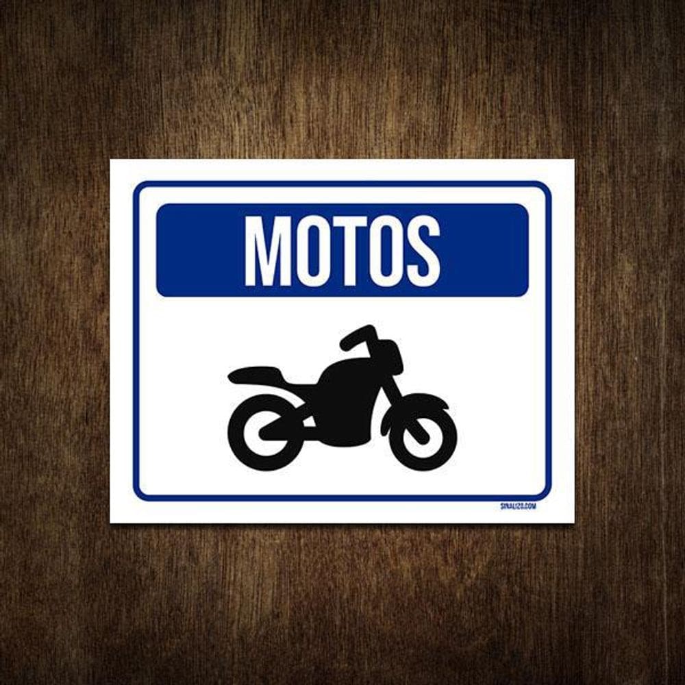 Placa De Sinalização - Entrada Estacionamento De Motos 27X35