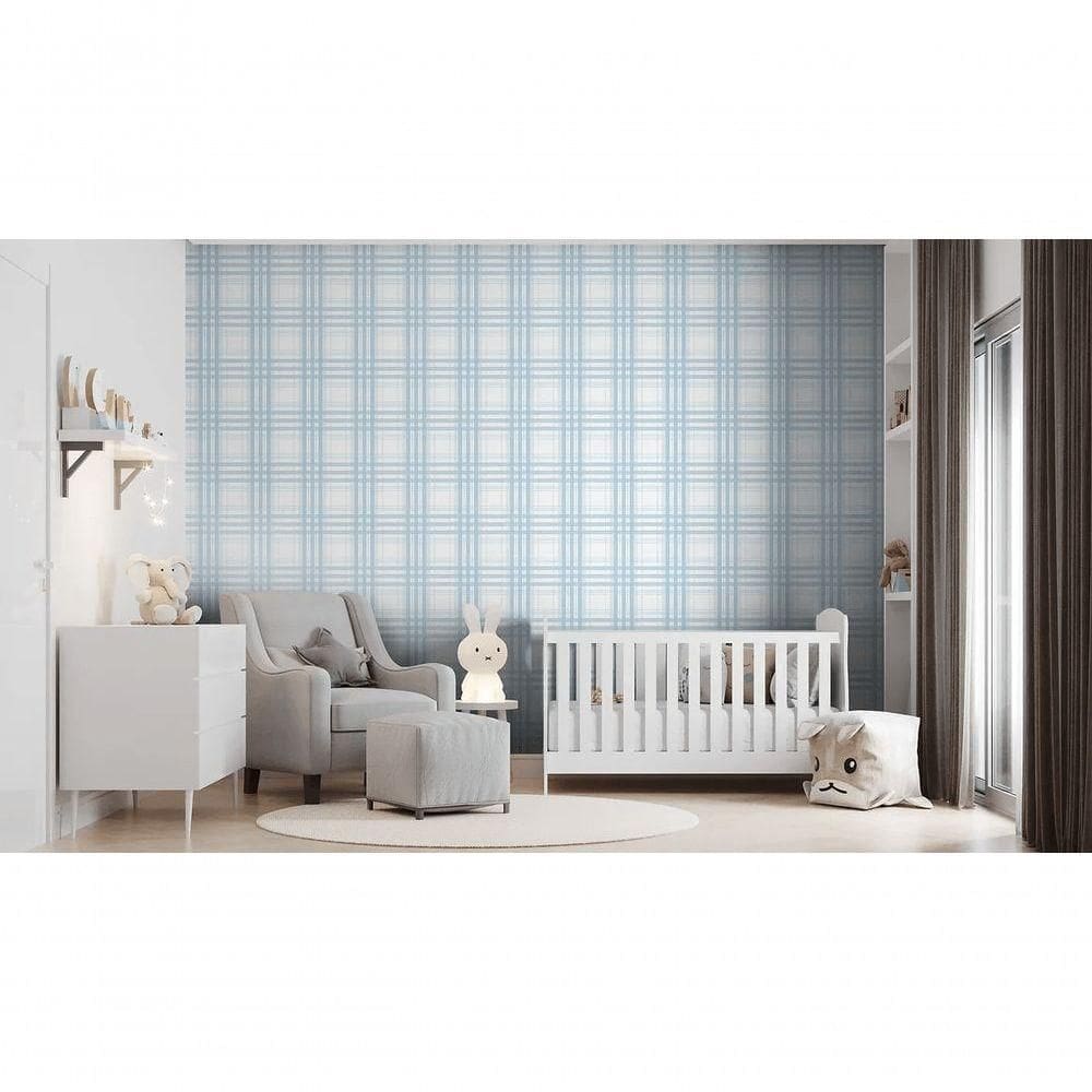 Papel De Parede Sonhos Xadrex Azul 4235 Papel De Parede Sonhos 4235