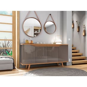 Buffet Grace Cinza Perola/Noce - Casa D Móveis