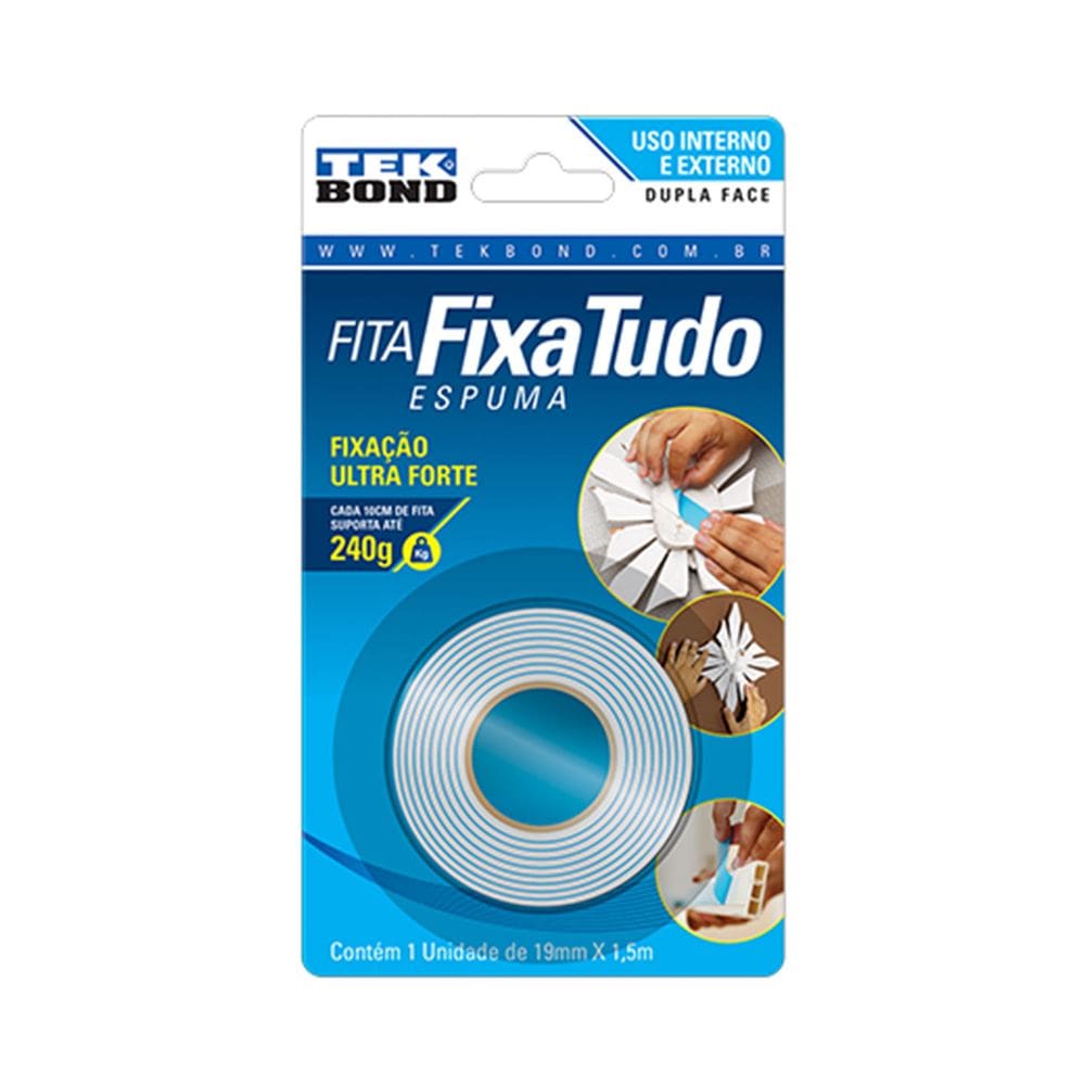 Fita de Espuma Fixa Tudo 19mmx1,50m