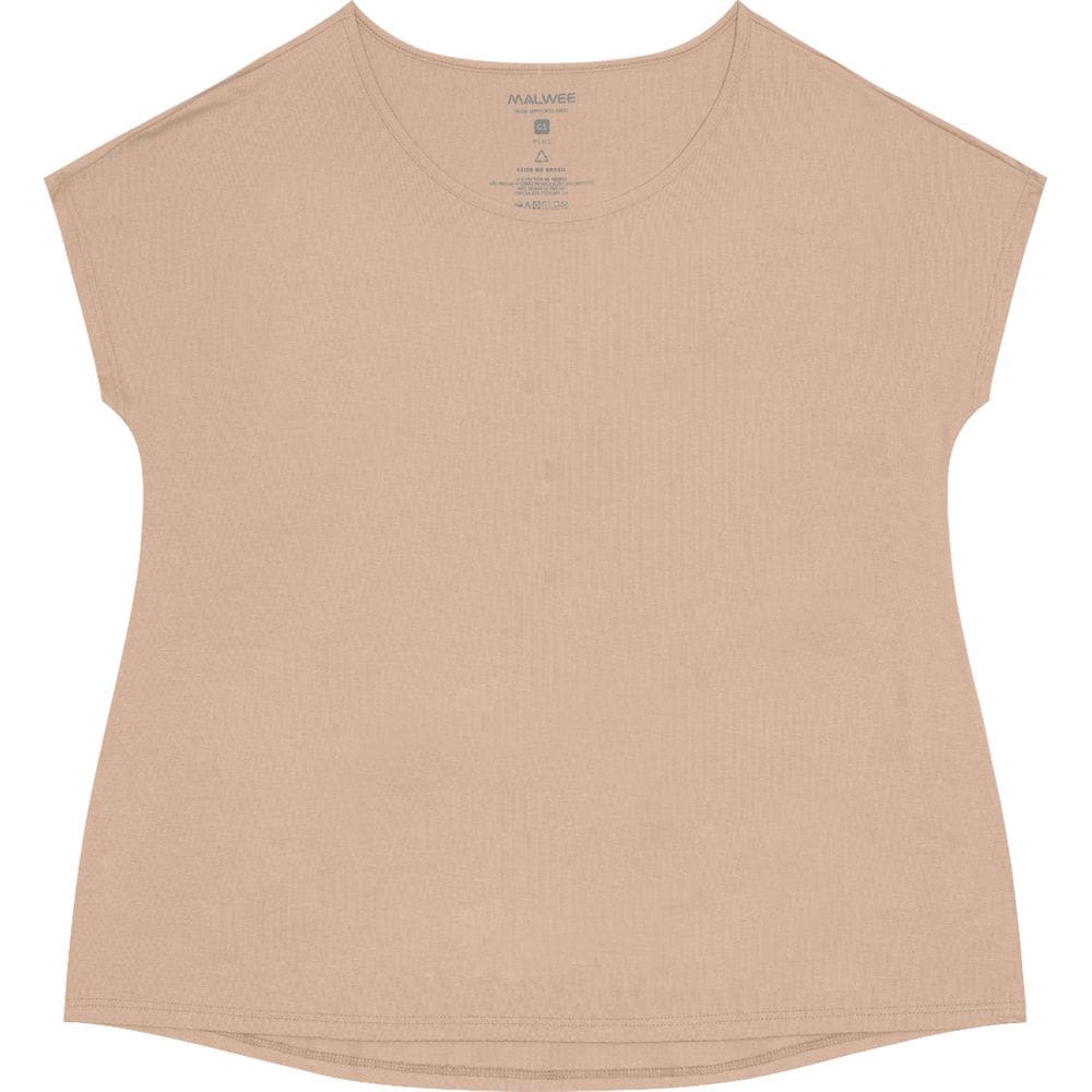 Blusa Manga Curta Feminina Plus Básica Malwee Ref. 100365