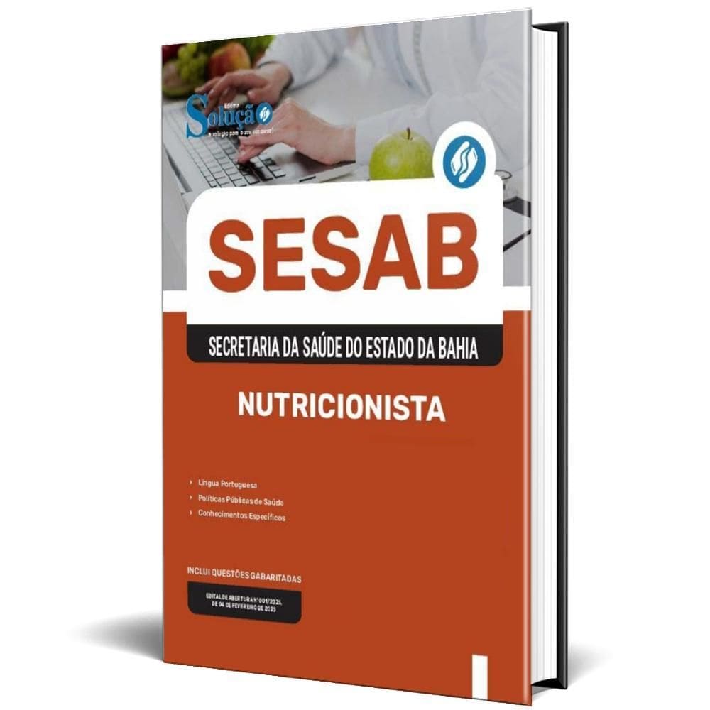 Apostila Sesab Temporários 2025 - Nutricionista