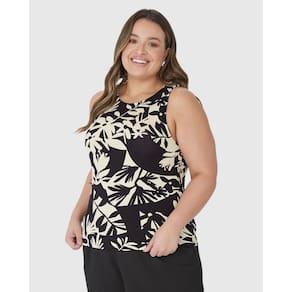 Regata Feminina Plus Size Viscose Estampada Malwee R. 123924
