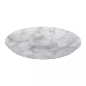 Petisqueira em Vidro Decorglass Redonda Marmorizada