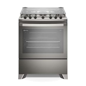 Fogão Electrolux 5 Bocas com Mesa Inox Timer e PerfectCook Cinza Experience FE5TC - Bivolt