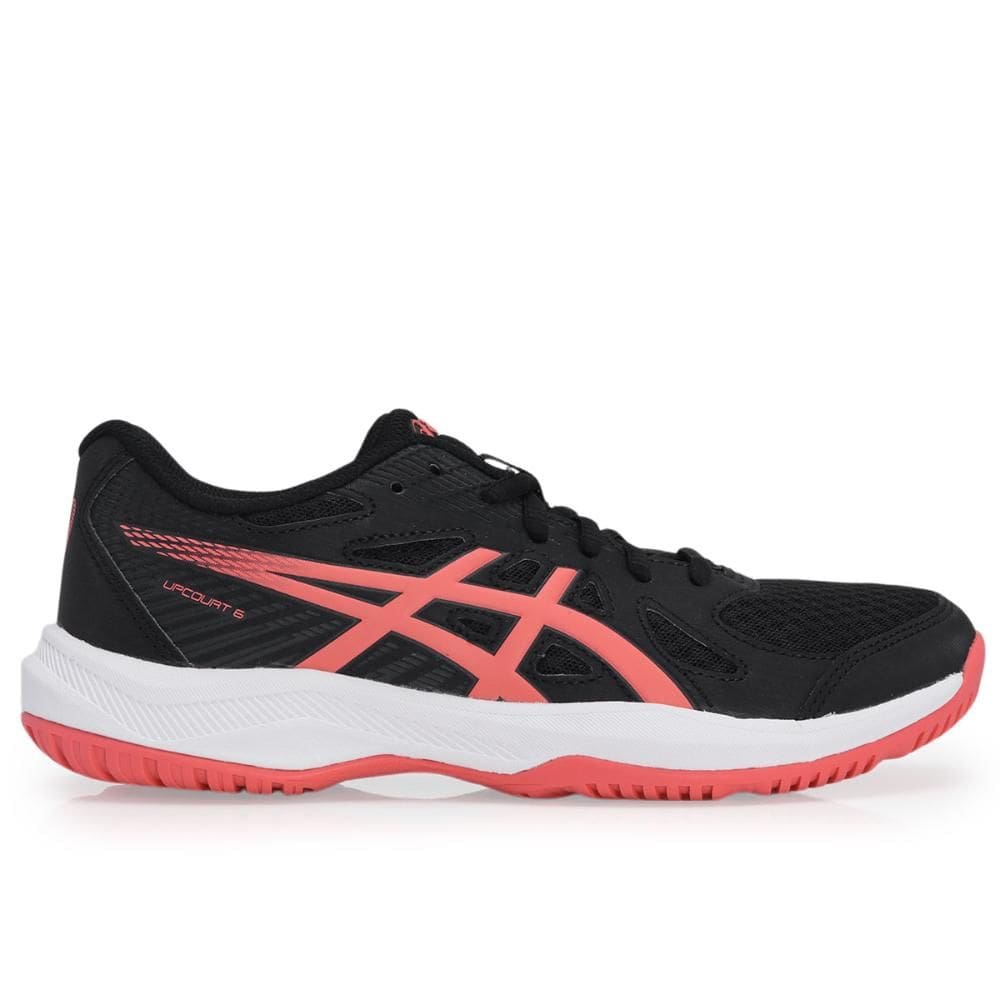 Tênis Asics Upcourt 6 Preto e Coral