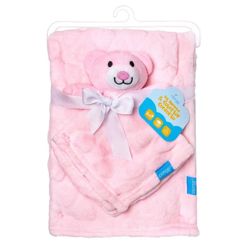 Naninha + Manta Ursinho Rosa Clingo
