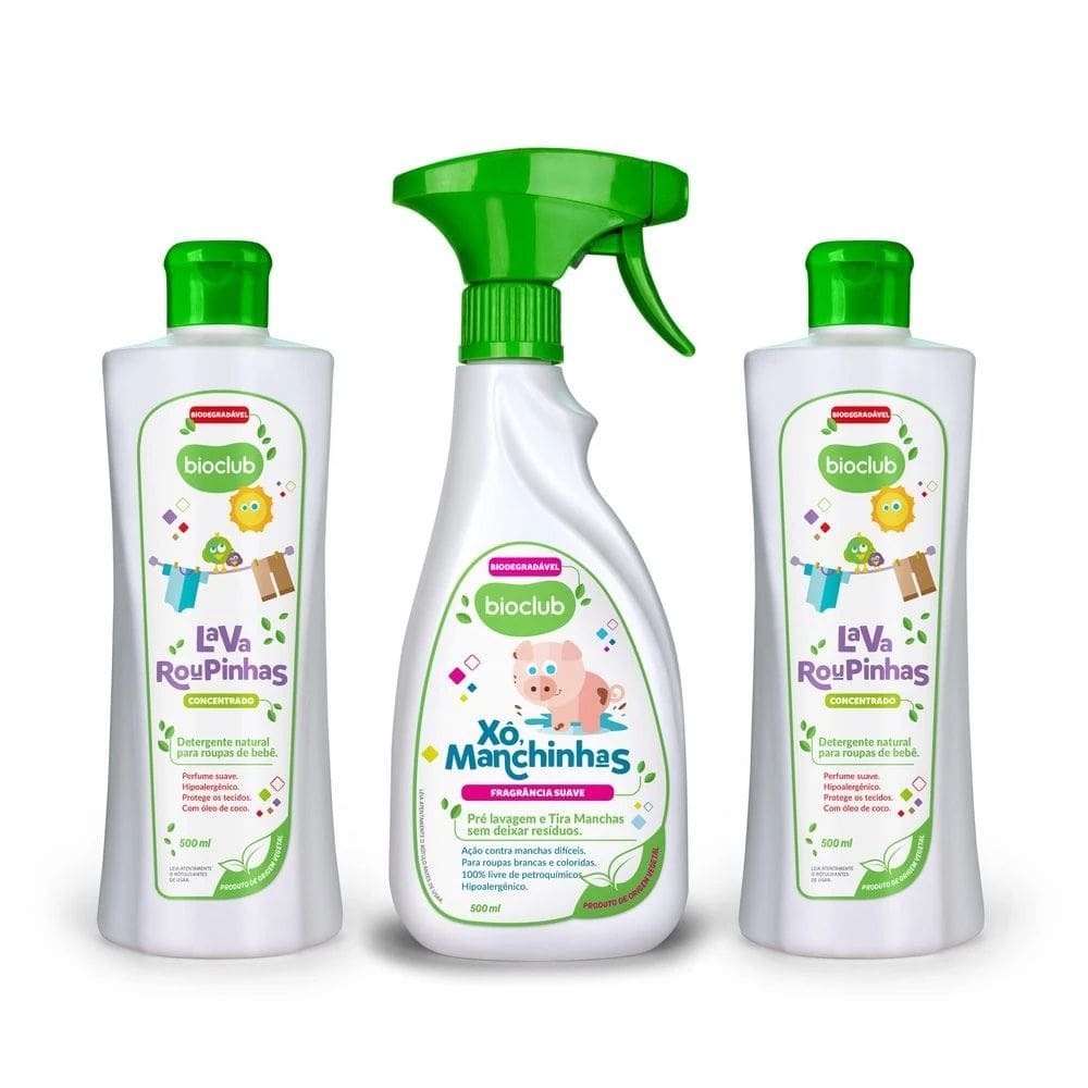 Kit Box Cuidado Mãe Lava Roupas + Xô Manchinhas Vegano Bioclub