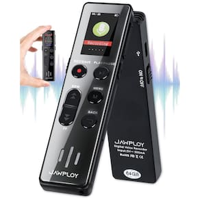 Gravador de voz digital Jawploy 64GB com reprodução