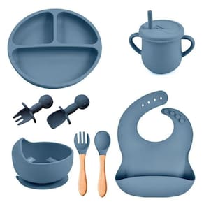 Kit Introdução Alimentar Bebe 8 Peças Silicone Iniciação