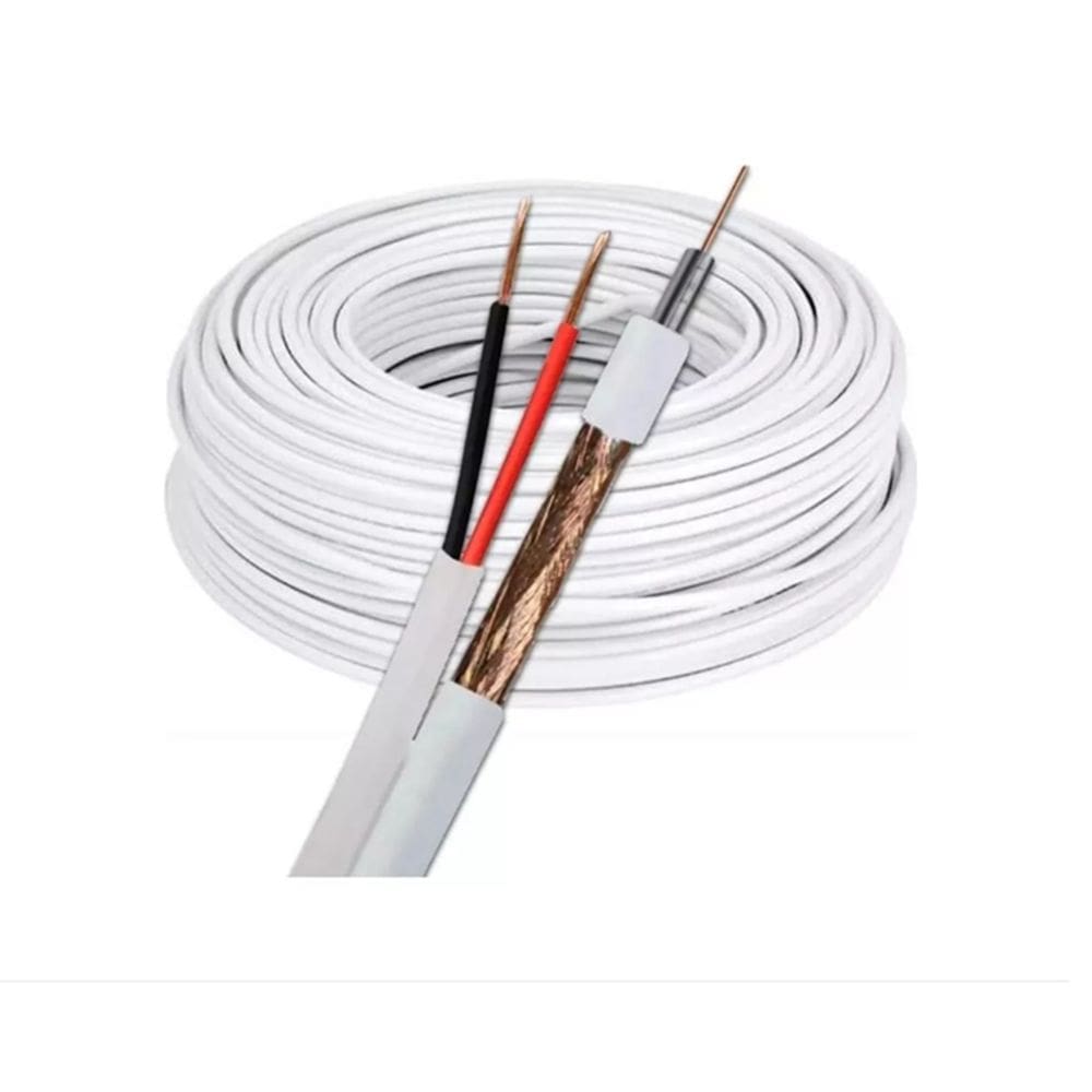 Cabo Coaxial 4mm Com Alimentação Rf 0,4/2,5 + 2x26awg - 100m