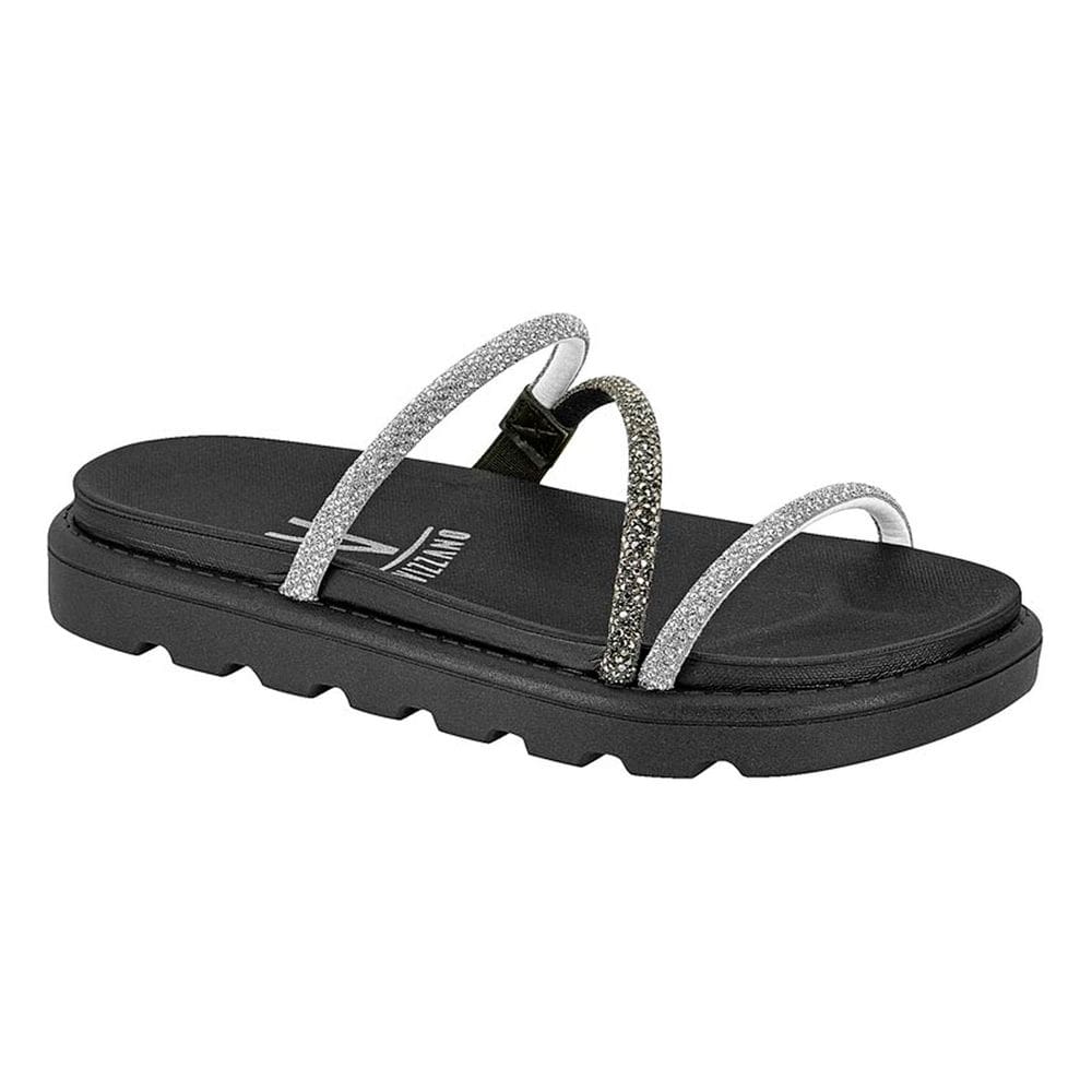 Rasteira Feminina Vizzano Tiras Finas Com Strass