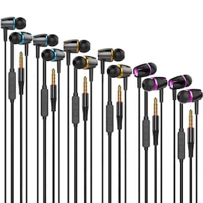 Fones de ouvido com fio Cianyyee com microfone, pacote com 6