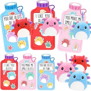 Presentes de Dia dos Namorados, brinquedos de pelúcia Axolotl, chaveiros — pacote com 24