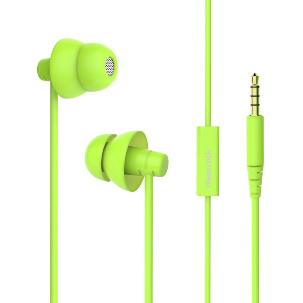 Fones de ouvido Sleep MAXROCK Wired Soft Silicon com microfone de 3,5 mm
